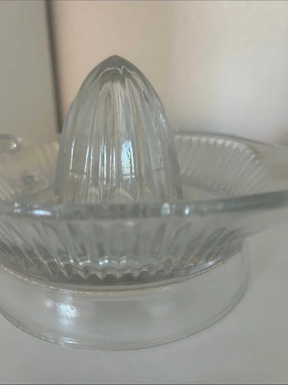 Large Vintage Clear Glass Juicer Reamer